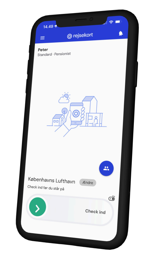 Screenshot af Rejsekort-app