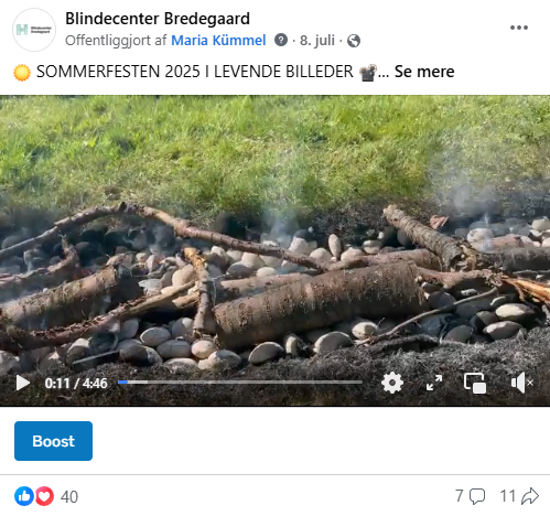 Screenshot af Facebook-opslag om sommerfesten.