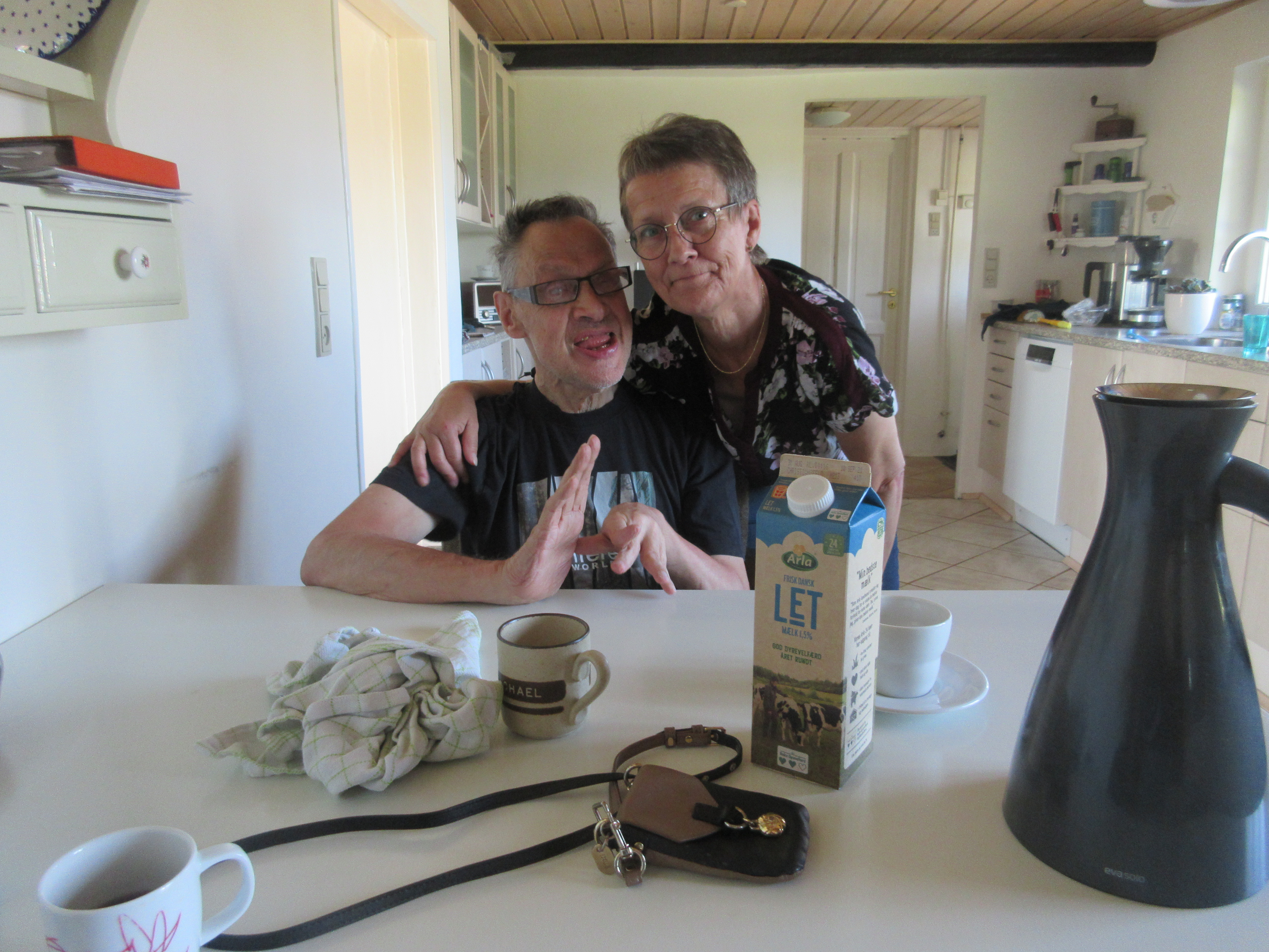 Mogens på besøg hos niecen Irene på Fyn.