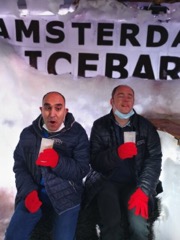 Yakub og Lars på Icebar i Amsterdam.